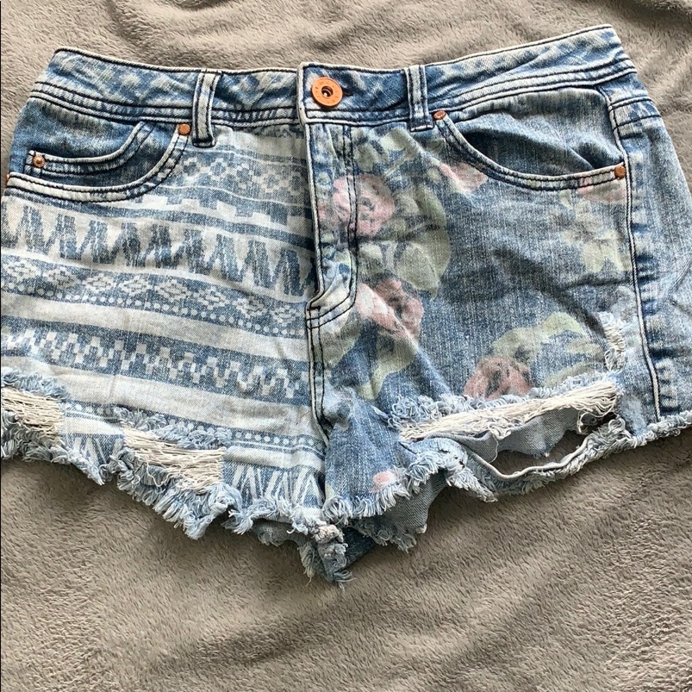 High waisted denim shorts